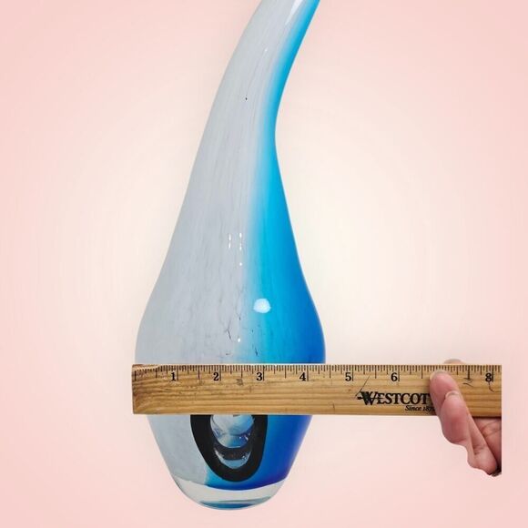 Vtg Mid Century Italian Murano Art Glass Hand Blown Bird Heron Sculpture - Picture 12 of 14